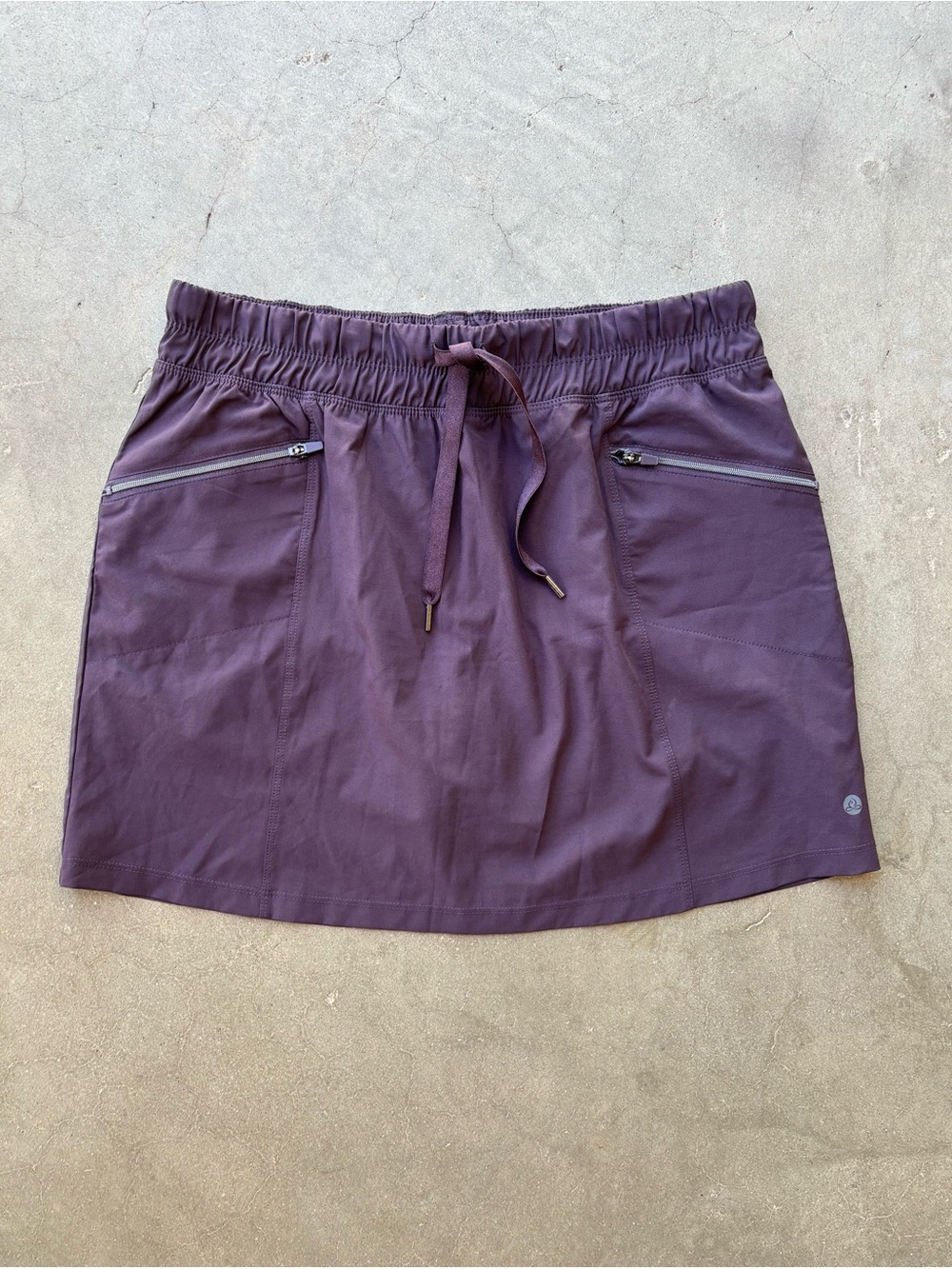 Women's Drawstring Active Mini Skirt in Plum by Apana